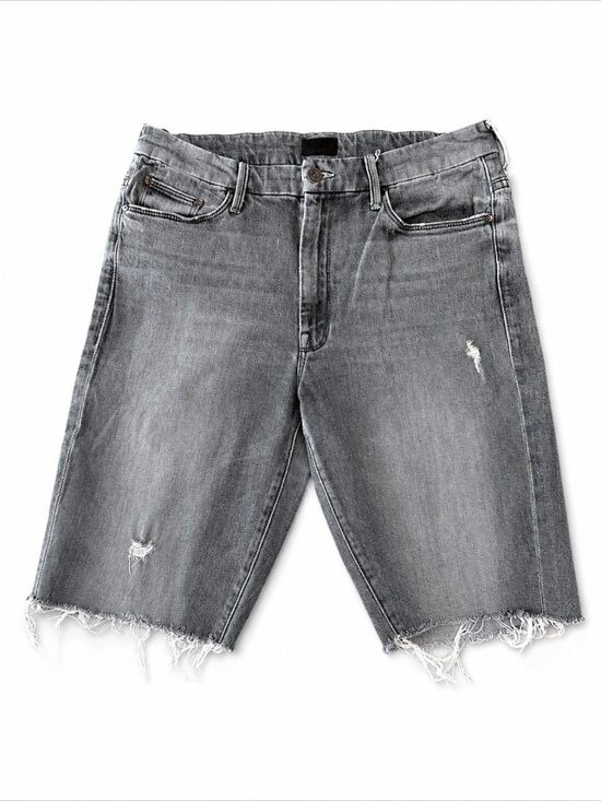 MOTHER Pants - MOTHER High Waisted Looker Ankle Fray Denim Bermuda Shorts Gray Size 31